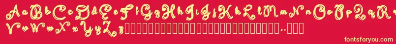 fuente Domywriting – Fuentes Amarillas Sobre Fondo Rojo