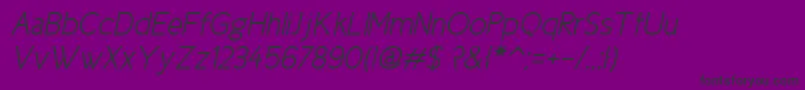 Cicle Semi Italic-fontti – mustat fontit violetilla taustalla