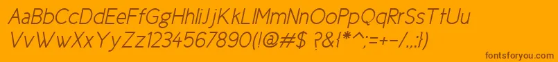Cicle Semi Italic-fontti – ruskeat fontit oranssilla taustalla