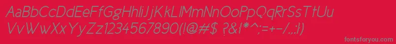Шрифт Cicle Semi Italic – серые шрифты на красном фоне