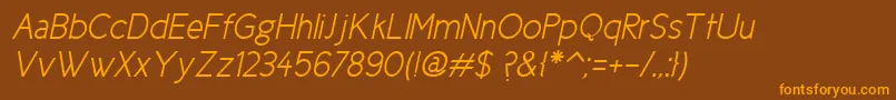 Cicle Semi Italic Font – Orange Fonts on Brown Background