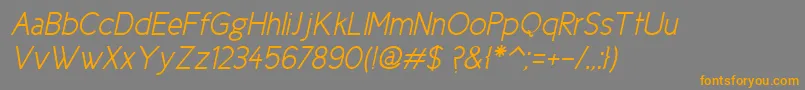 Cicle Semi Italic-Schriftart – Orangefarbene Schriften auf grauem Hintergrund