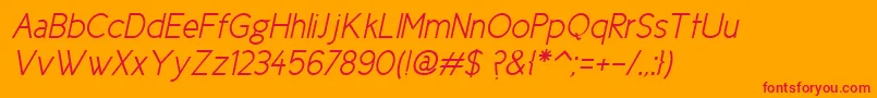 フォントCicle Semi Italic – オレンジの背景に赤い文字