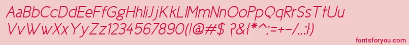 Cicle Semi Italic-Schriftart – Rote Schriften auf rosa Hintergrund