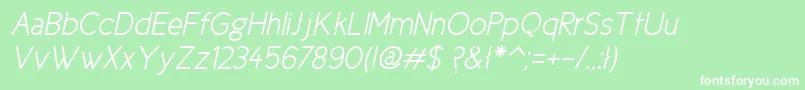 Шрифт Cicle Semi Italic – белые шрифты на зелёном фоне