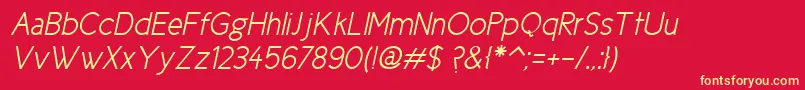 Cicle Semi Italic Font – Yellow Fonts on Red Background
