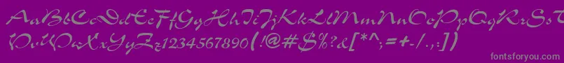 GlandsNormal Font – Gray Fonts on Purple Background