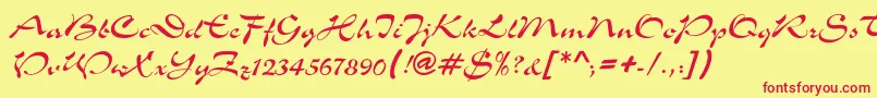 GlandsNormal Font – Red Fonts on Yellow Background