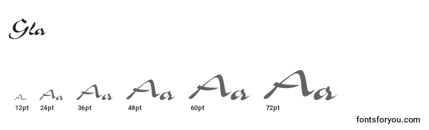 GlandsNormal Font Sizes