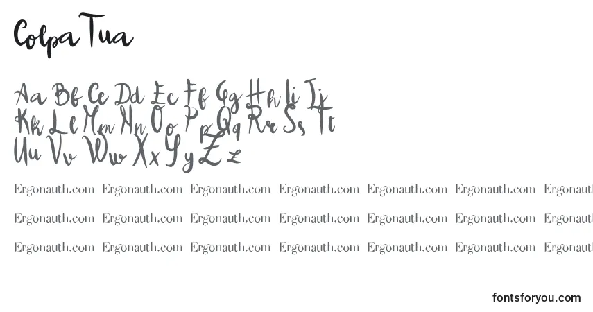 Czcionka ColpaTua – alfabet, cyfry, specjalne znaki