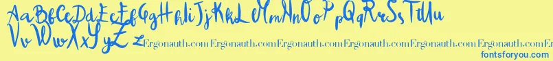 ColpaTua Font – Blue Fonts on Yellow Background