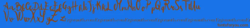 ColpaTua Font – Brown Fonts on Blue Background