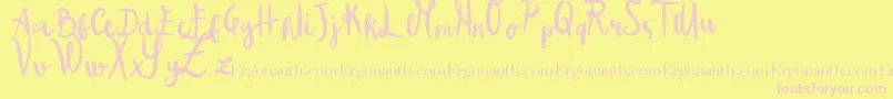 Czcionka ColpaTua – różowe czcionki na żółtym tle