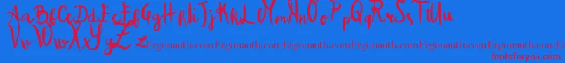 ColpaTua Font – Red Fonts on Blue Background