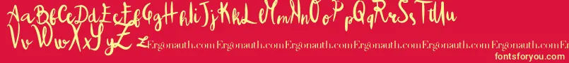 ColpaTua Font – Yellow Fonts on Red Background