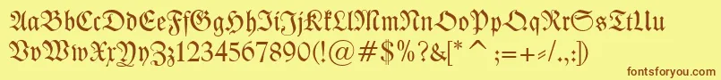 KleistFraktur Font – Brown Fonts on Yellow Background