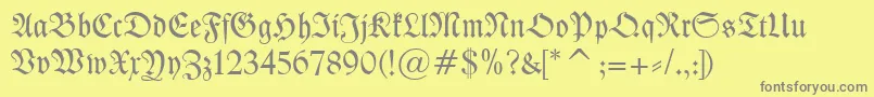 KleistFraktur Font – Gray Fonts on Yellow Background