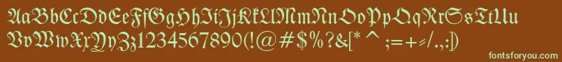 KleistFraktur Font – Green Fonts on Brown Background