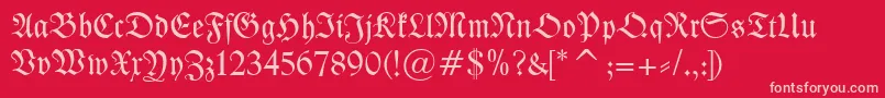 KleistFraktur-Schriftart – Rosa Schriften auf rotem Hintergrund