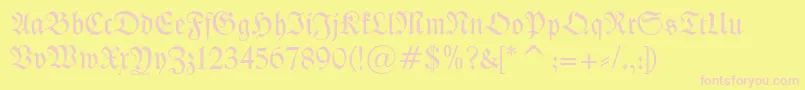 KleistFraktur Font – Pink Fonts on Yellow Background