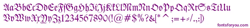 KleistFraktur-Schriftart – Violette Schriften auf weißem Hintergrund