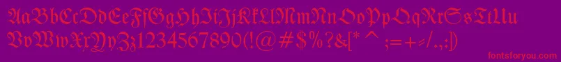 fuente KleistFraktur – Fuentes Rojas Sobre Fondo Morado