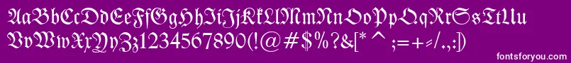 fuente KleistFraktur – Fuentes Blancas Sobre Fondo Morado