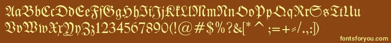 KleistFraktur-Schriftart – Gelbe Schriften auf braunem Hintergrund