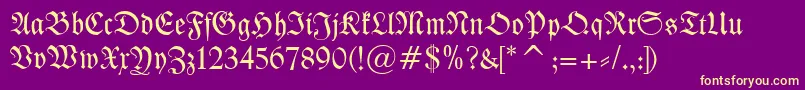 KleistFraktur Font – Yellow Fonts on Purple Background