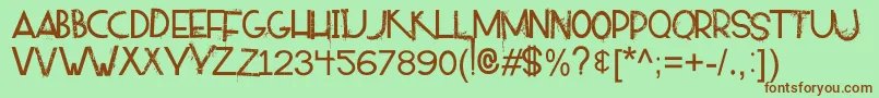 Alpaca54 Font – Brown Fonts on Green Background