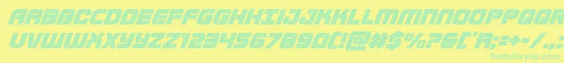フォントSupersubmarinesuperital – 黄色い背景に緑の文字