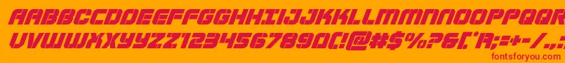 Supersubmarinesuperital Font – Red Fonts on Orange Background