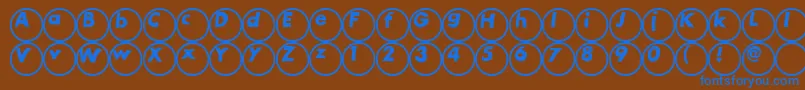 Ball Font – Blue Fonts on Brown Background