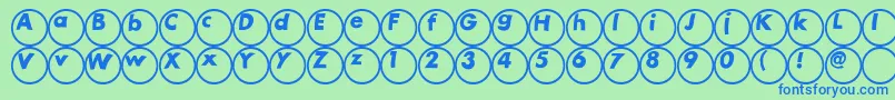 Ball Font – Blue Fonts on Green Background