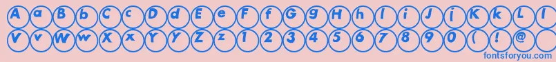 Ball Font – Blue Fonts on Pink Background