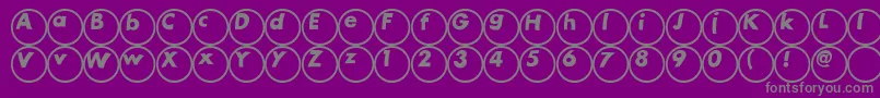 Weitere Informationen zur Ball-Schriftart Ball-Schriftart – Graue Schriften auf violettem Hintergrund