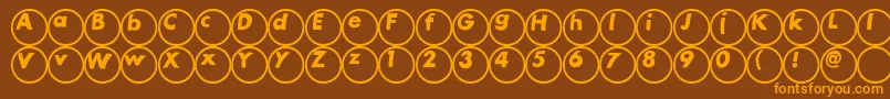 Ball Font – Orange Fonts on Brown Background