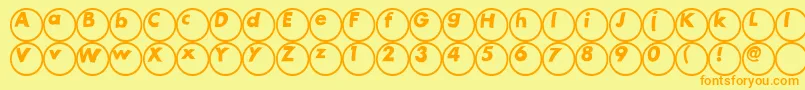 Ball Font – Orange Fonts on Yellow Background