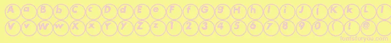 Ball Font – Pink Fonts on Yellow Background