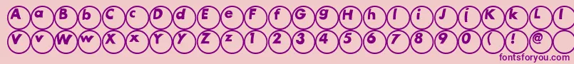 Ball Font – Purple Fonts on Pink Background