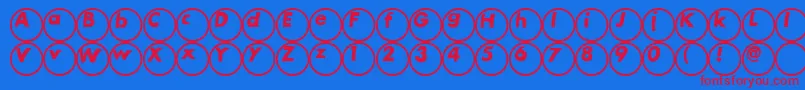 Ball Font – Red Fonts on Blue Background
