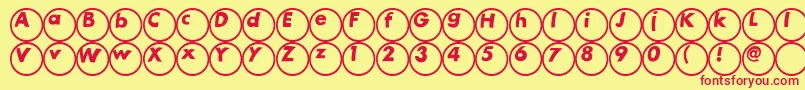 Ball Font – Red Fonts on Yellow Background