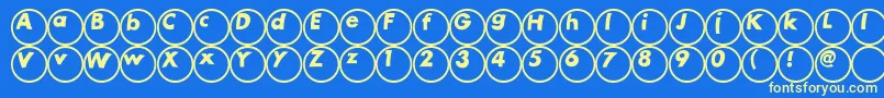 Ball Font – Yellow Fonts on Blue Background