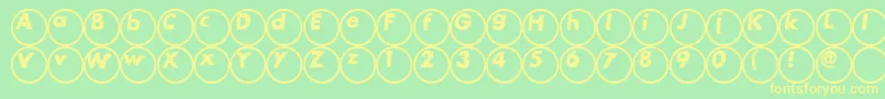 Ball Font – Yellow Fonts on Green Background