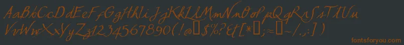 Tclescuelerascript Font – Brown Fonts on Black Background