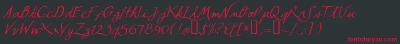 Tclescuelerascript Font – Red Fonts on Black Background