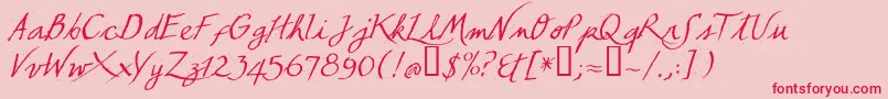 Tclescuelerascript Font – Red Fonts on Pink Background