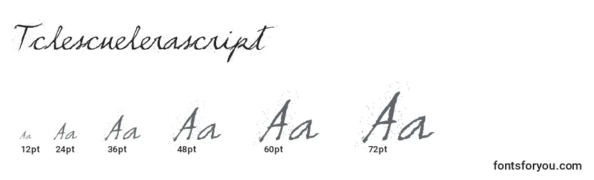 Größen der Schriftart Tclescuelerascript