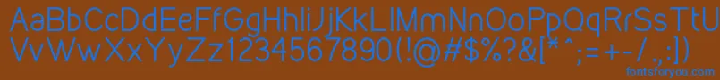 KirvyRegular Font – Blue Fonts on Brown Background