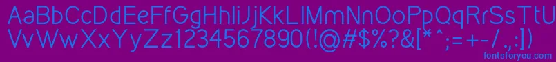 KirvyRegular Font – Blue Fonts on Purple Background